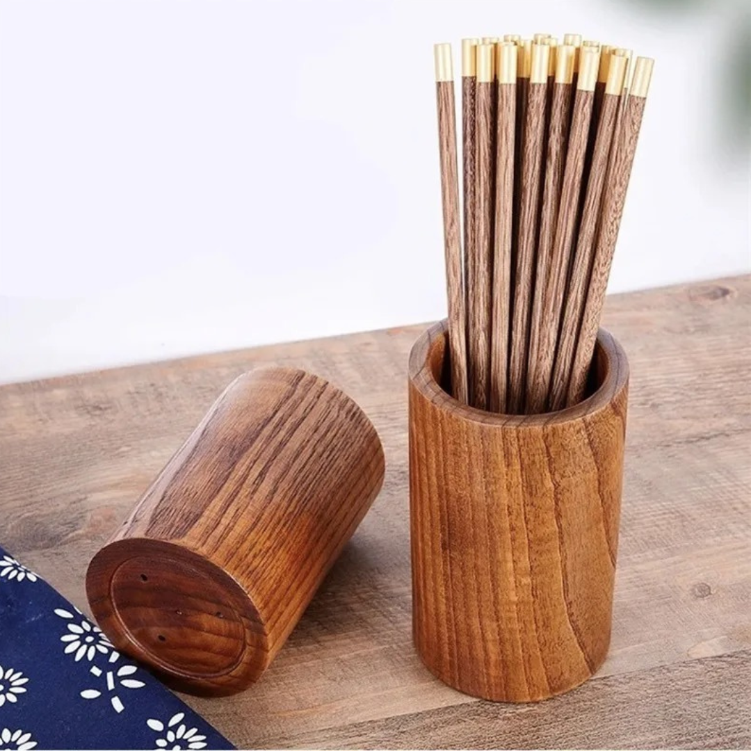 Heritage Crock™ - Natural Wood Utensil Organizer
